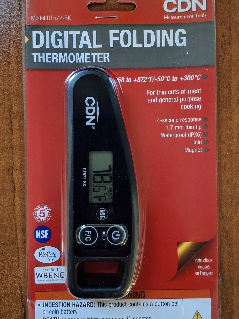 CDN Black Folding Digital Thermometer - DT572-BK